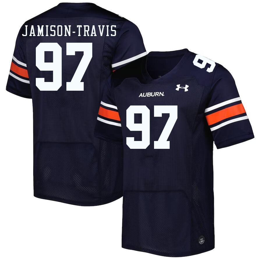 Men #97 Quientrail Jamison-Travis Auburn Tigers College Football Jerseys Stitched Sale-Navy